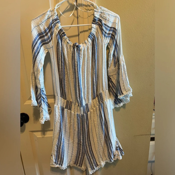 Versona Blue White Romper Sz M - Picture 7 of 13